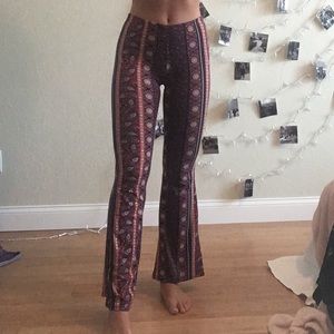 Boho Flare Pants Paisley Print Bell Bottoms